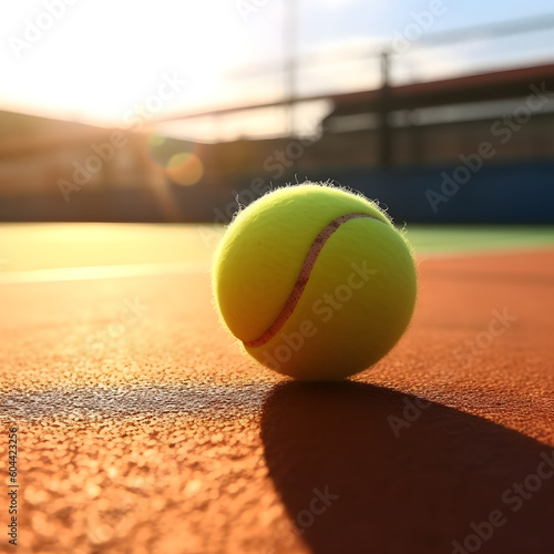 Clay Court Majesty: Tennis Ball Bouncing into Action