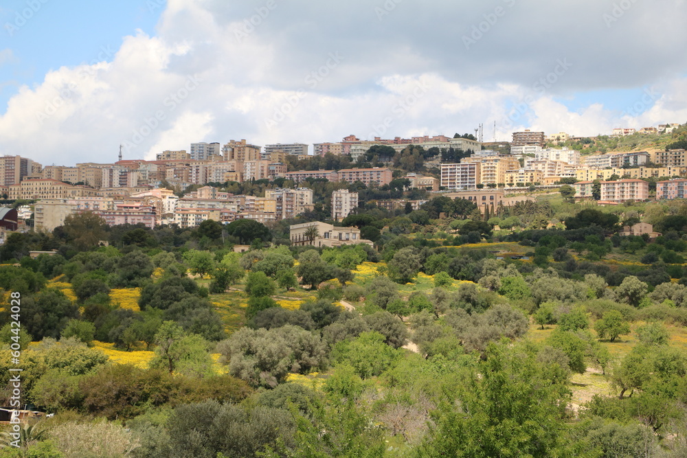 Panorama view to Agrigento, Sicily Italy