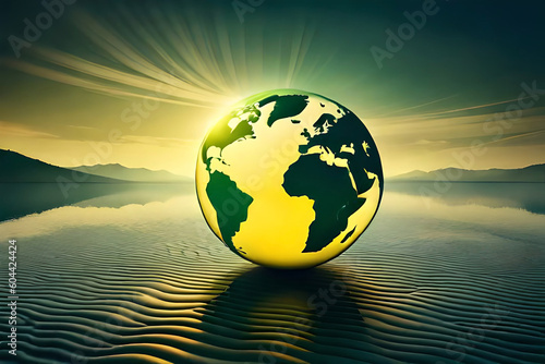 world environment and Earth day concept with green globe 