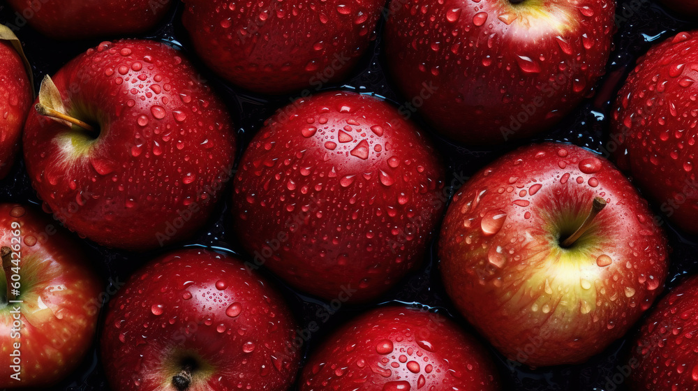 Overhead view of apples created with Generative AI Overhead view of apples created with Generative AI