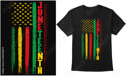Juneteenth USA flag and  text color design for tshirt banner poster mug etc