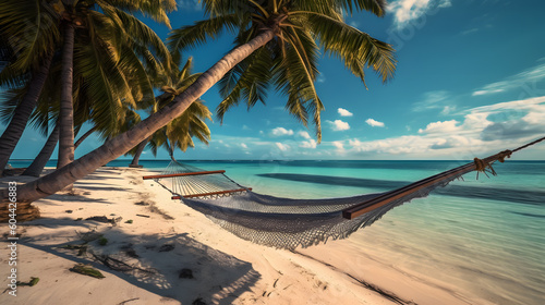 beach feeling -  between palm trees on a caribbean beach