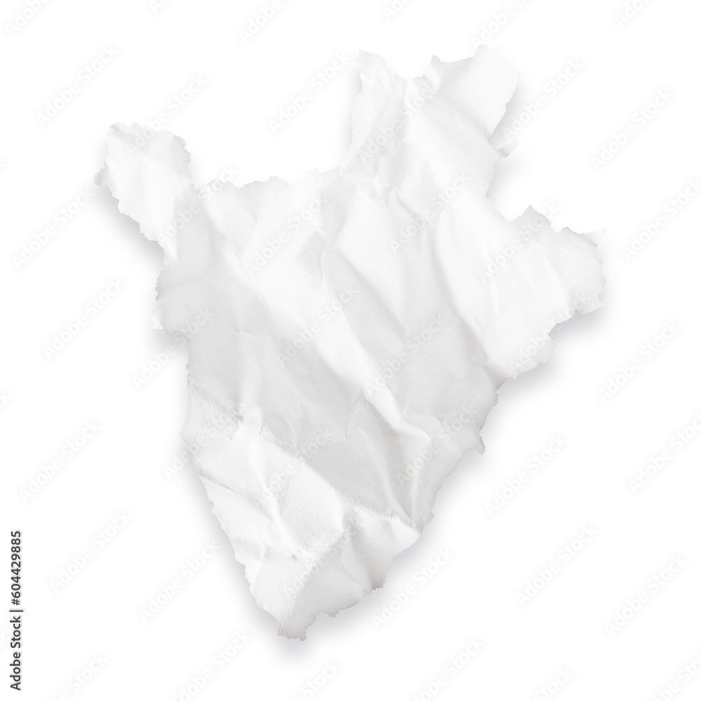 Country map of Burundi as a crumpled paper cut-out isolated on transparent background Country map of Burundi as a crumpled paper cut-out isolated on transparent background
