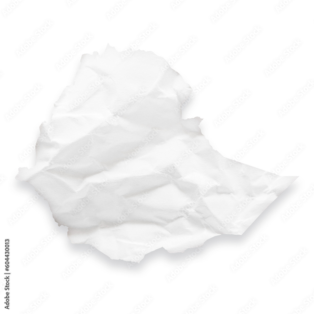 Country map of Ethiopia as a crumpled paper cut-out isolated on transparent background Country map of Ethiopia as a crumpled paper cut-out isolated on transparent background
