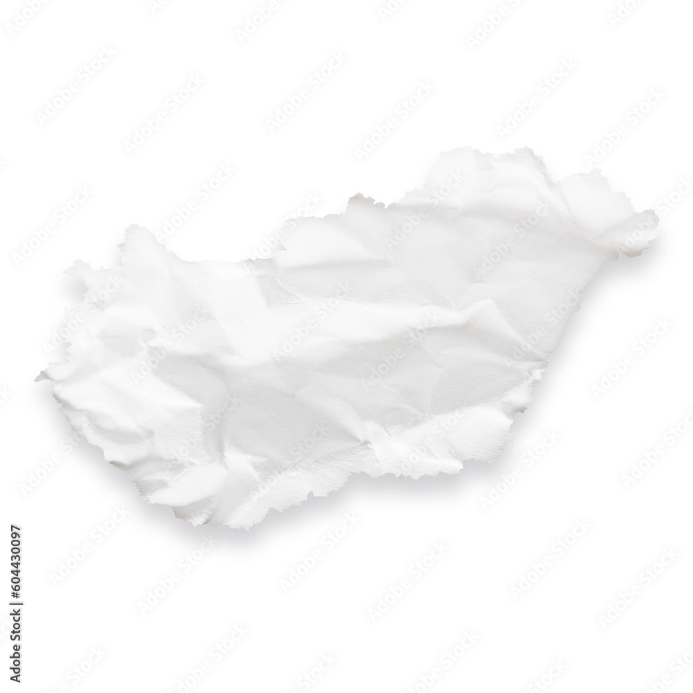 Country map of Hungary as a crumpled paper cut-out isolated on transparent background Country map of Hungary as a crumpled paper cut-out isolated on transparent background