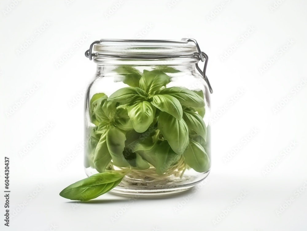 basil in a glass jar basil in a glass jar