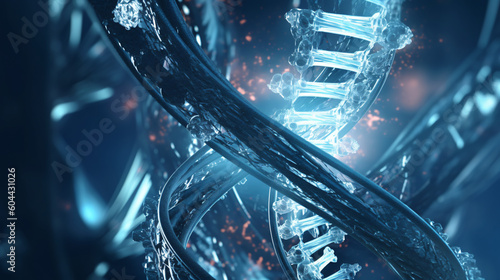 DNA  3D  spiral, Generative Ai © Régis Cardoso
