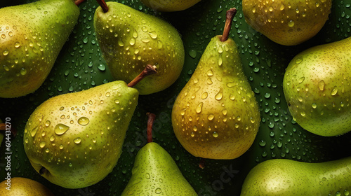 Overhead view of pears created with Generative AI