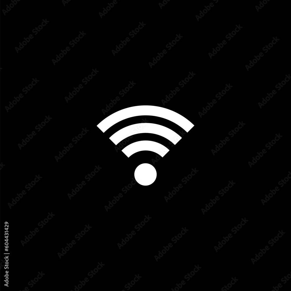Wi-Fi icon for connecting to the Internet icon isolated on black background Wi-Fi icon for connecting to the Internet icon isolated on black background