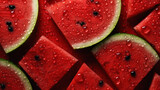 Overhead view of watermelon created with Generative AI