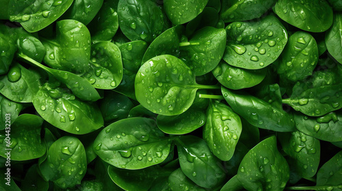 Overhead view of spinach created with Generative AI