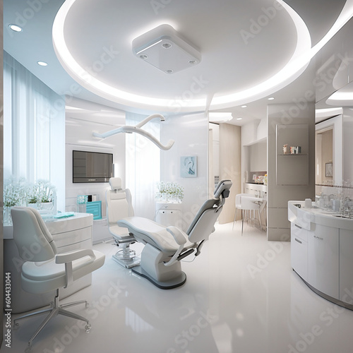 Modern dentist office. Generative AI.