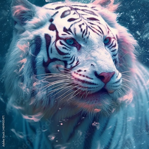 white tiger portrait