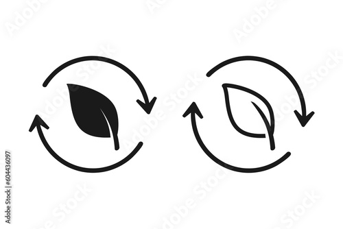 Leaf refresh icon. Illustration vector
