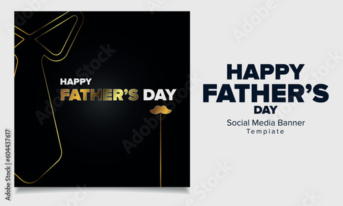 Happy father's day social media post banner template design