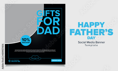 Happy father's day social media post banner template design