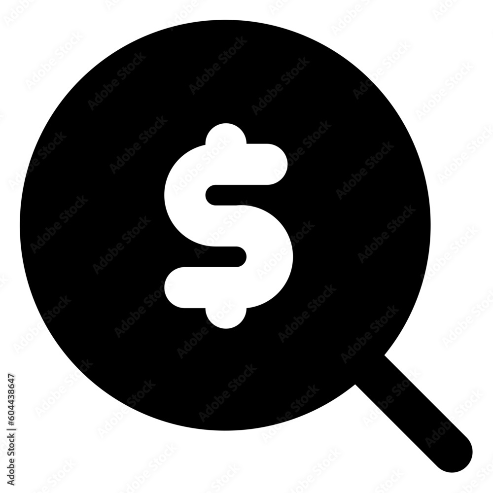 magnifying glass solid Glyph business icon magnifying glass solid Glyph business icon