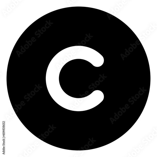 copyright solid Glyph business icon