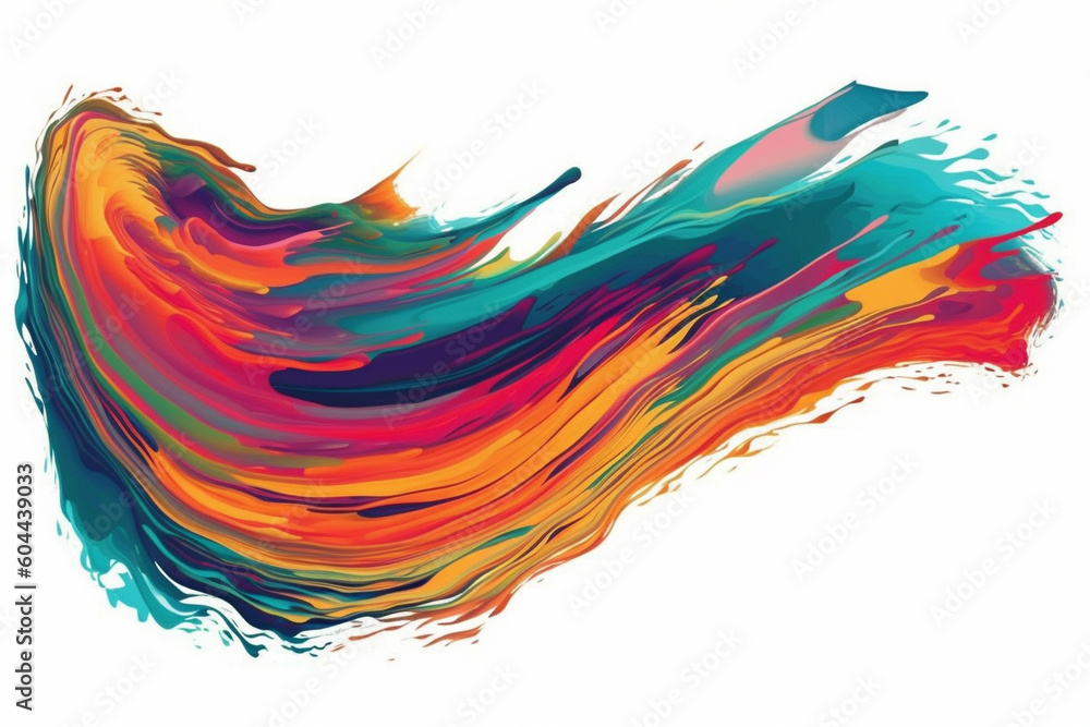 Creative colorful brush stroke illustration. Ai generated