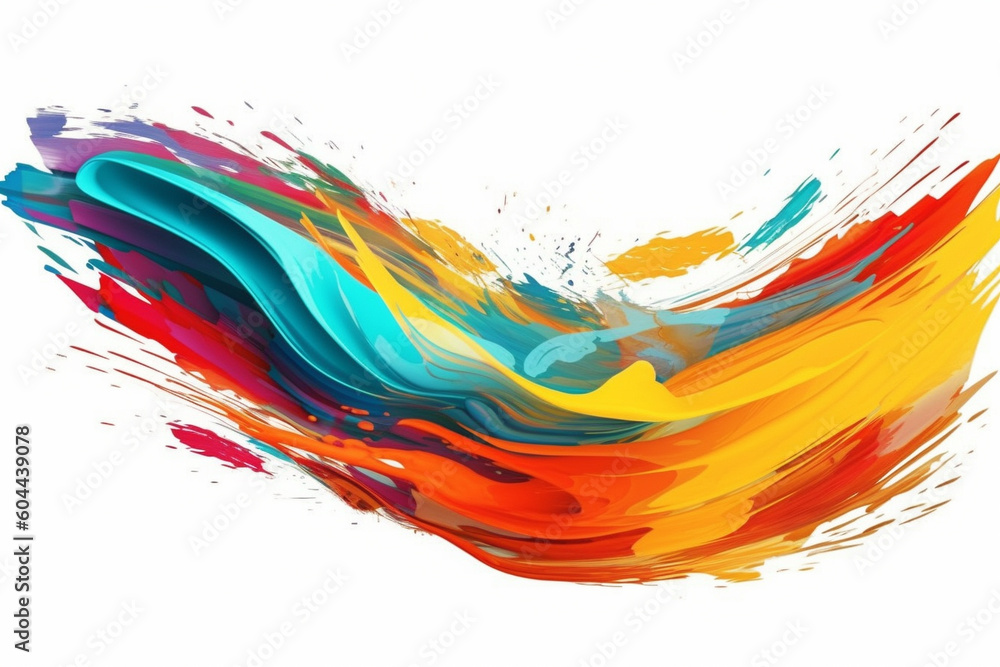 Creative colorful brush stroke illustration. Ai generated Creative colorful brush stroke illustration. Ai generated