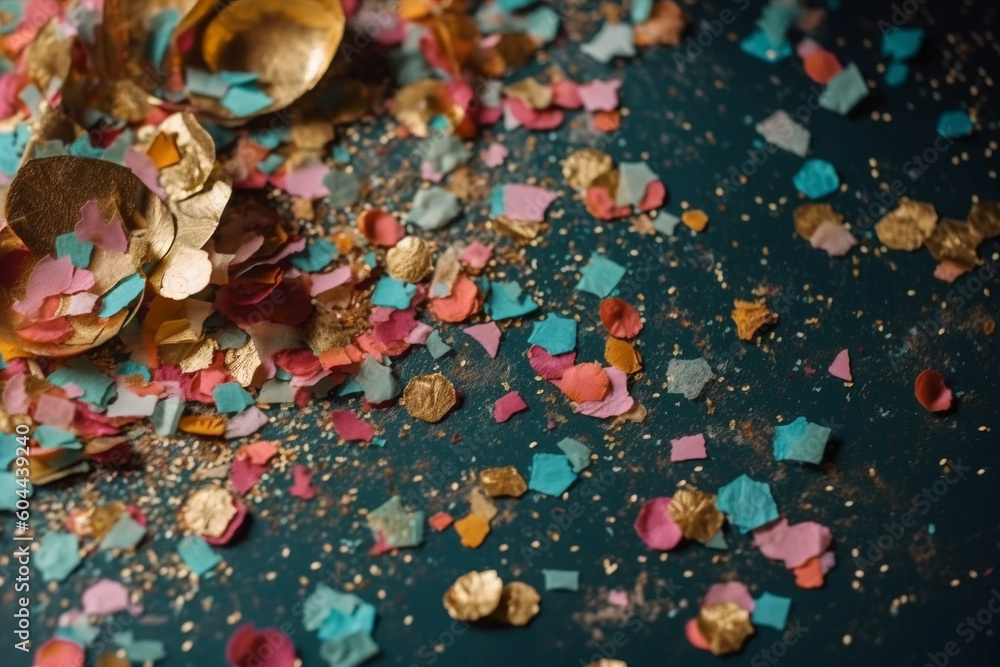 Fototapeta premium Party confetti background wallpaper photography. Ai generated