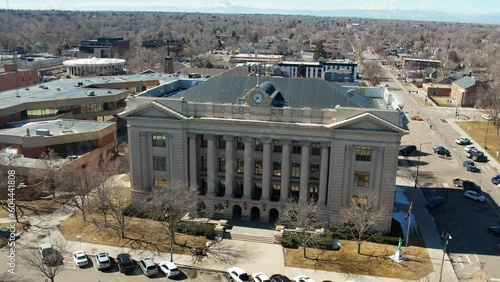 2023 - Excellent aerial footage of the Weld County Courthouse in Greeley, Colorado. photo