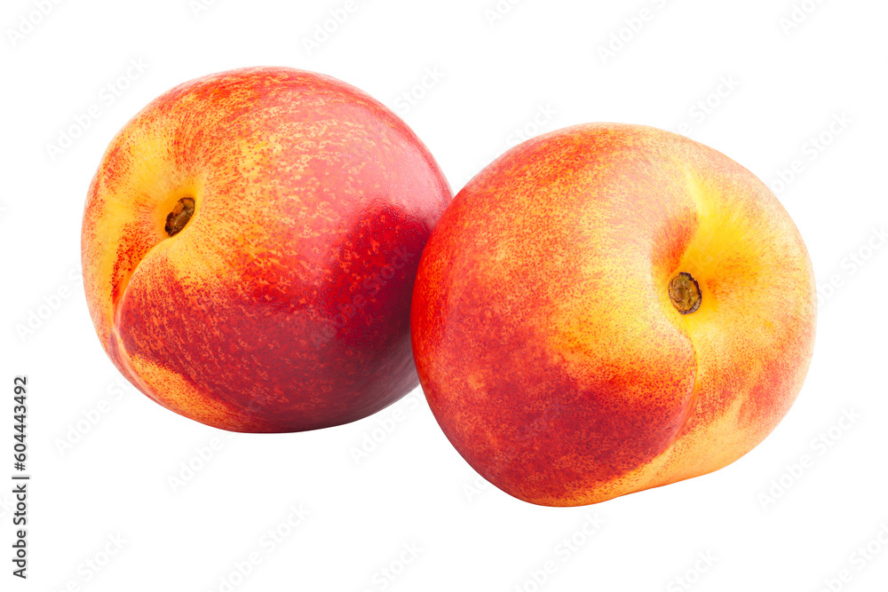 Peach, Nectarine, isolated on white background, full depth of field
