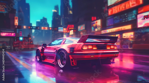 Car drifting action scene in the city at night concept art speed race , AI   © The Creative Spot
