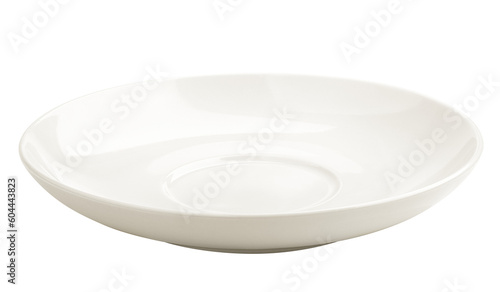 Empty plate, isolated on white background, full depth of field