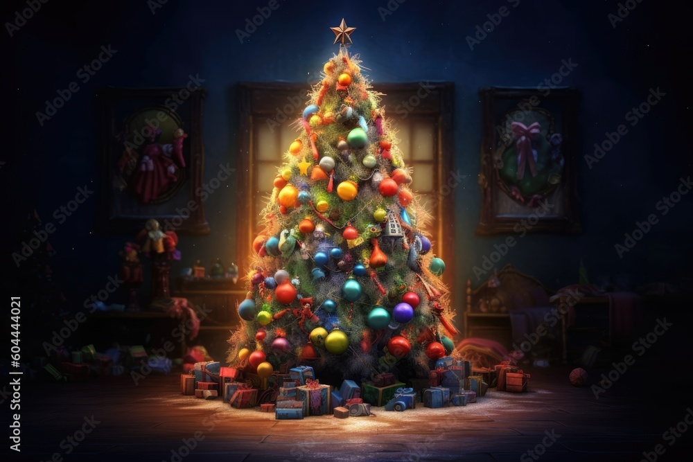 christmas tree with christmas decorations  