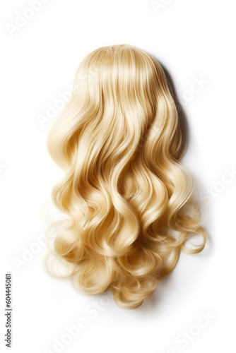 Beautiful Curly Blonde Hair on White Background - Healthy Locks and Styling Inspiration, generative AI