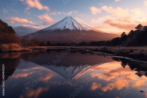 AI Generated mountain fuji view japanese vacation traveling background