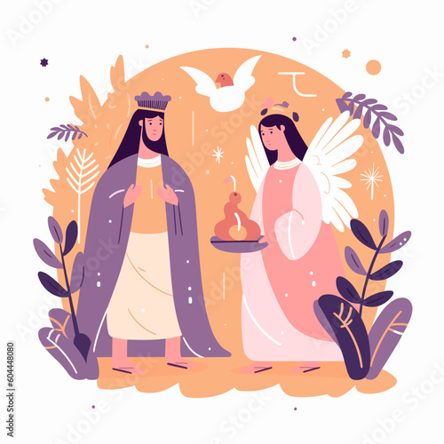 Jesus nativity scene abstract, watercolor, and vector illustrations