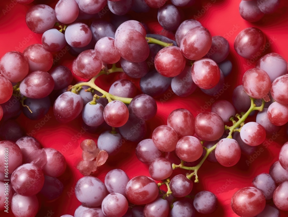 Red Grapes background as seamless tile (generative AI)