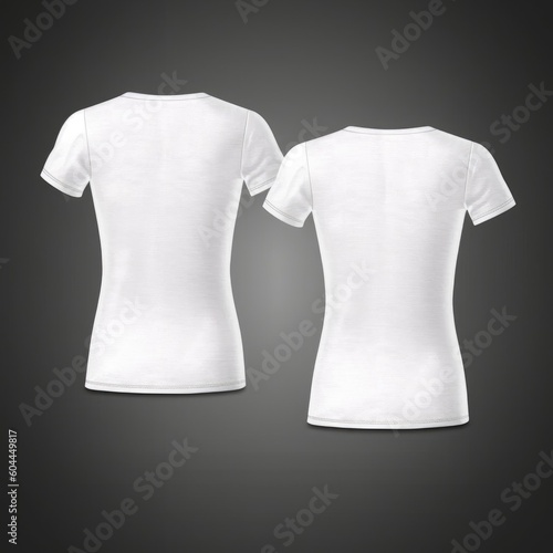 Clear t-shirt templates for males and females with back/front views. (Generative AI)