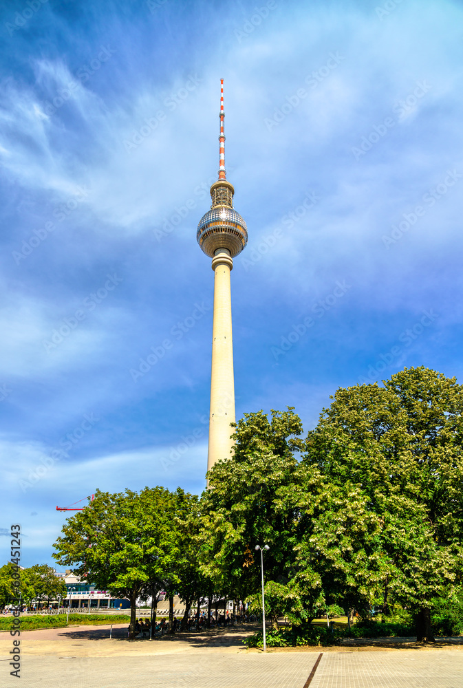 Naklejka premium The Fernsehturm, the Television Tower of Berlin in Germany