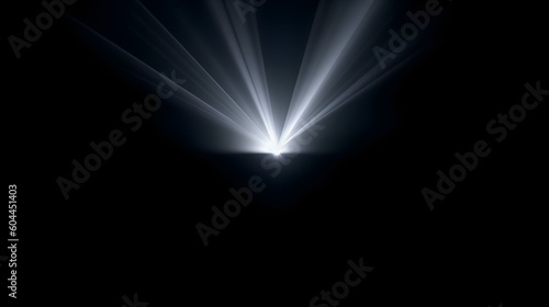 Close up of light beam isolated on black background