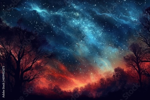 AI Generated Starry Sky dark illustration background