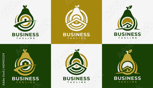 Elegance home avocado fruit logo