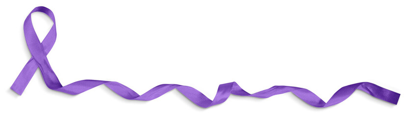 Purple Ribbon, Alzheimer's, Domestic Violence Awareness Concept, Isolated