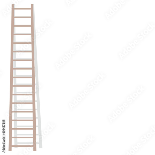 Ladder pushed against the wall vector illustration background template