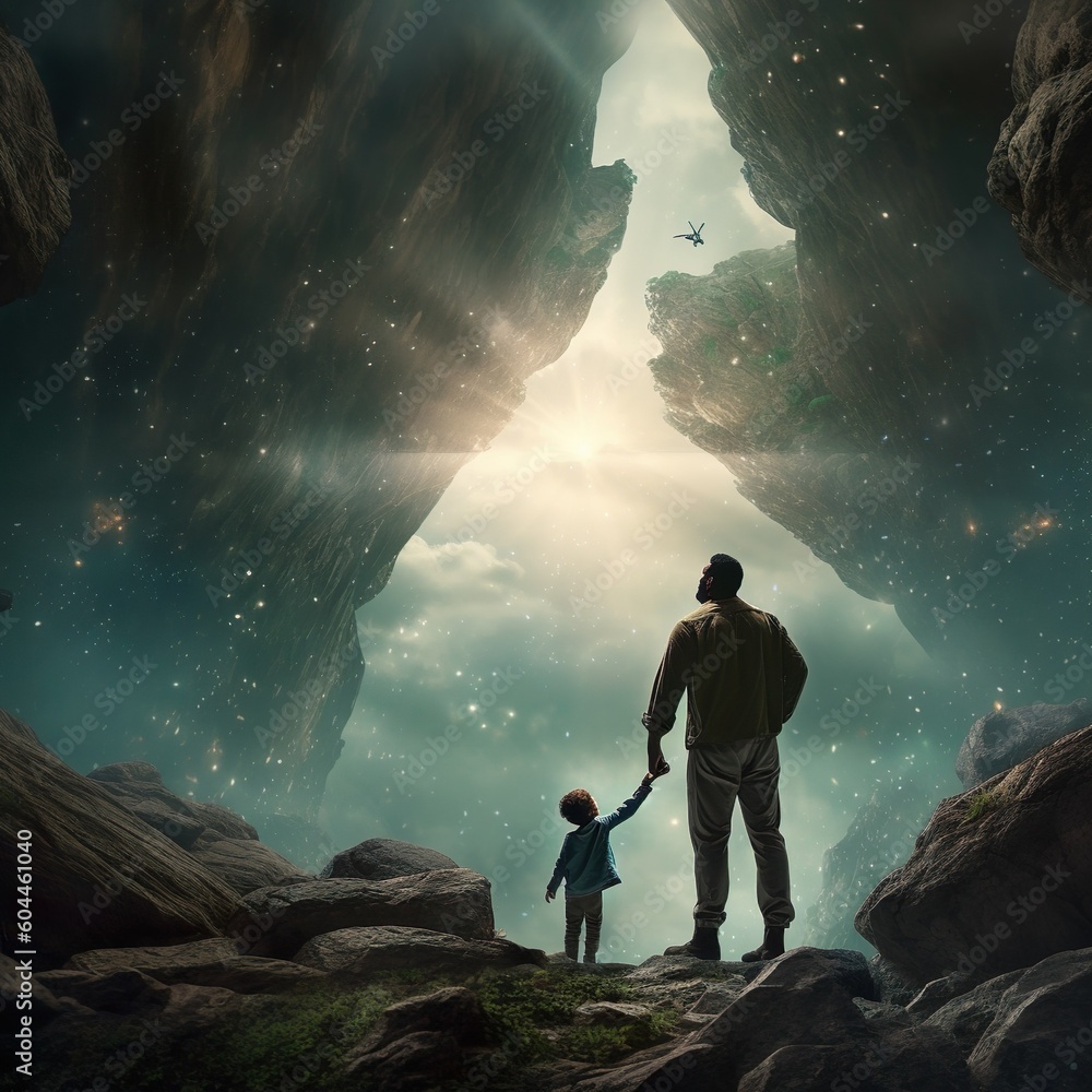 Father's Day illustration and pictures designed to depict father love for his family father hard work father love made made with generative AI technology Father's Day illustration and pictures designed to depict father love for his family father hard work father love made made with generative AI technology