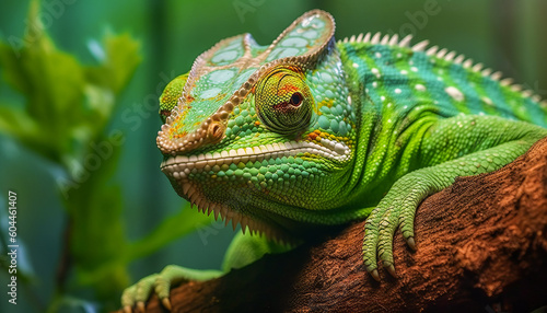 green chameleon on a branch © Ian Miller