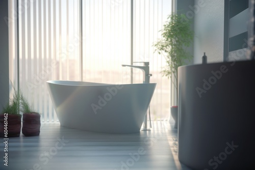 AI Generated Blurred living bath room in the evening view