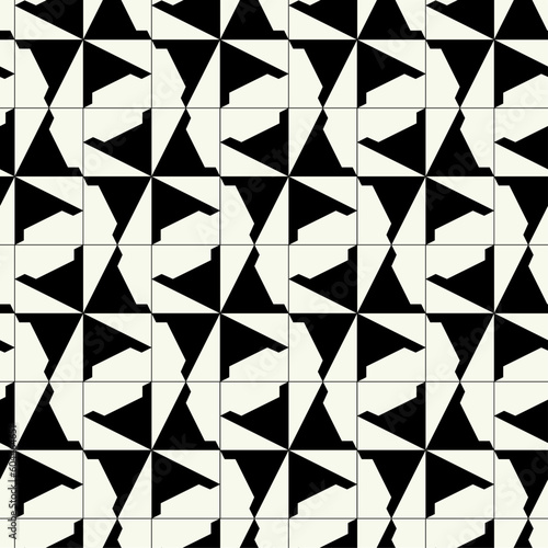 Vector monochrome geometric pattern in simple graphic design. Fashion trendy geometry.