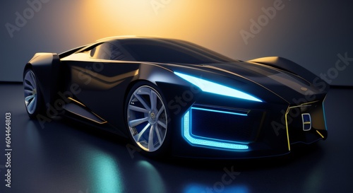 A futuristic sporty car. Generative ai © Besler