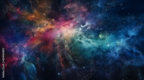A colorful galaxy and Stars of a planet