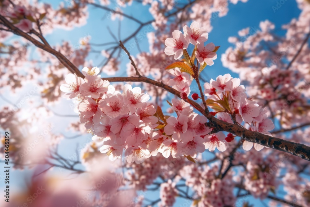 AI Generated close up hyperrealistic cinematic blossom cherry tree background AI Generated close up hyperrealistic cinematic blossom cherry tree background