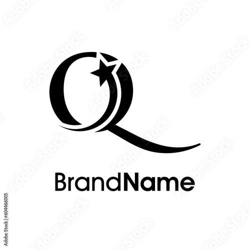 Elegant Initial Q Star Logo