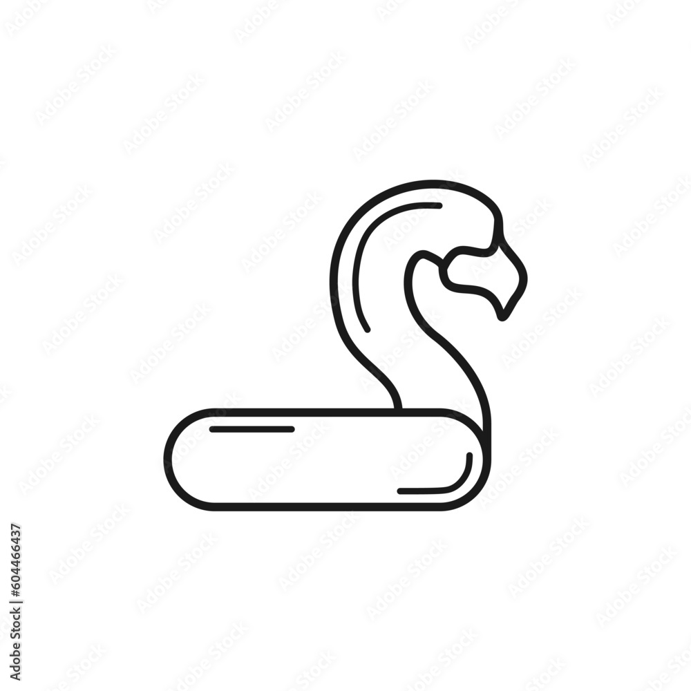 Summer flamingo ring buoy outline icon. Inflatable swimming pool ring symbol in pink color. Vector illustration in trendy style. Editable graphic resources for many purposes. Summer flamingo ring buoy outline icon. Inflatable swimming pool ring symbol in pink color. Vector illustration in trendy style. Editable graphic resources for many purposes.